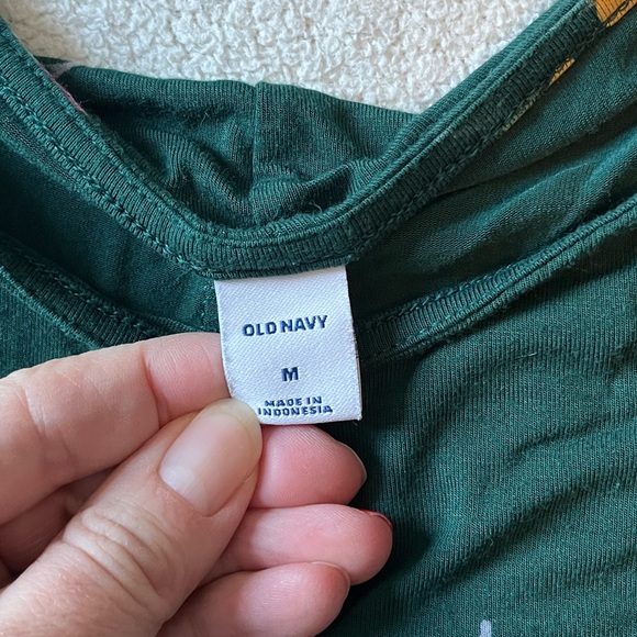 Old Navy green floral dress, women’s size medium. Stretchy swing dress - Picture 3 of 3